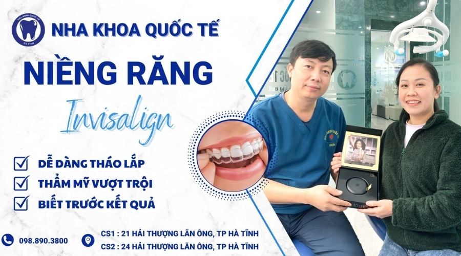 Địa chỉ niềng răng trong suốt tại Hà Tĩnh uy tín với công nghệ hiện đại, bác sĩ giỏi và dịch vụ tận tâm.