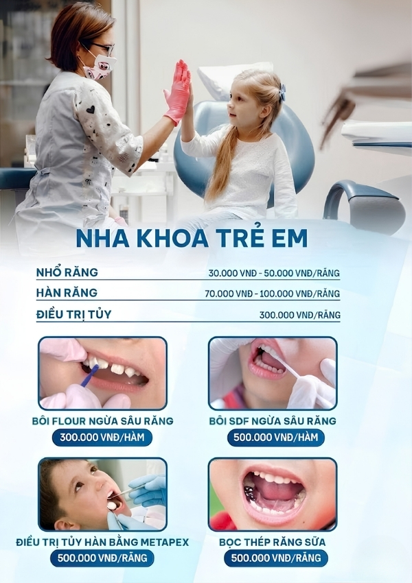 Bảng giá nha khoa dành cho trẻ em tại Hà Tĩnh