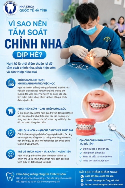 Nghỉ hè là thời điểm thuận lợi để tầm soát chỉnh nha, phát hiện sớm và can thiệp hiệu quả