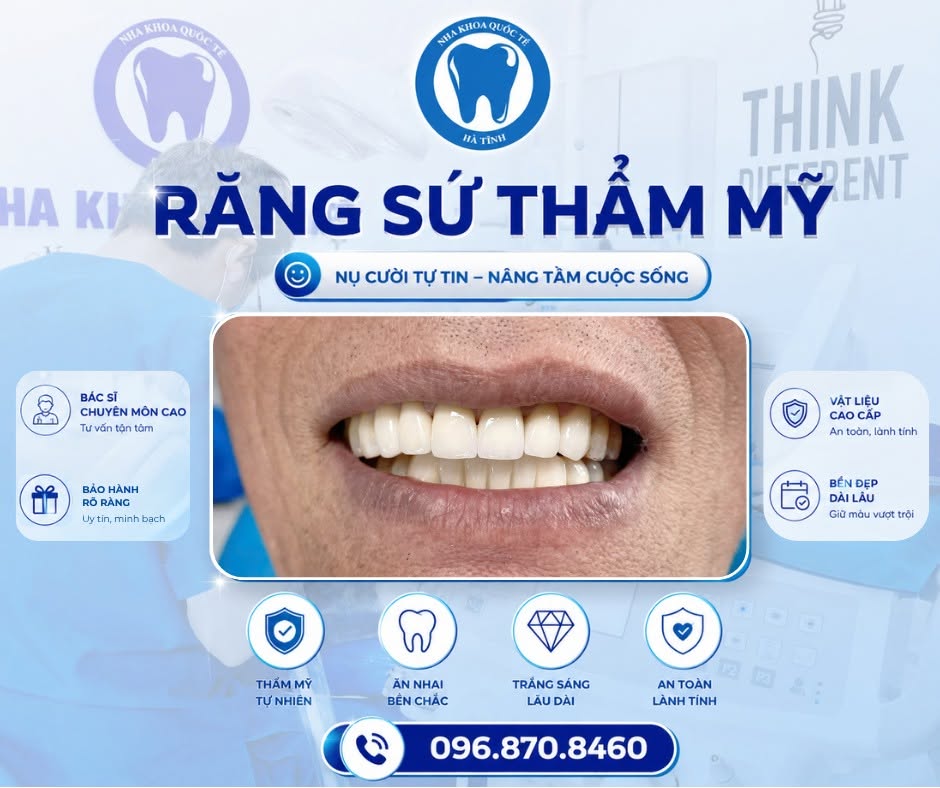 Bọc răng sứ tại Hà Tĩnh đẹp, an toàn phụ thuộc vào lựa chọn nha khoa uy tín