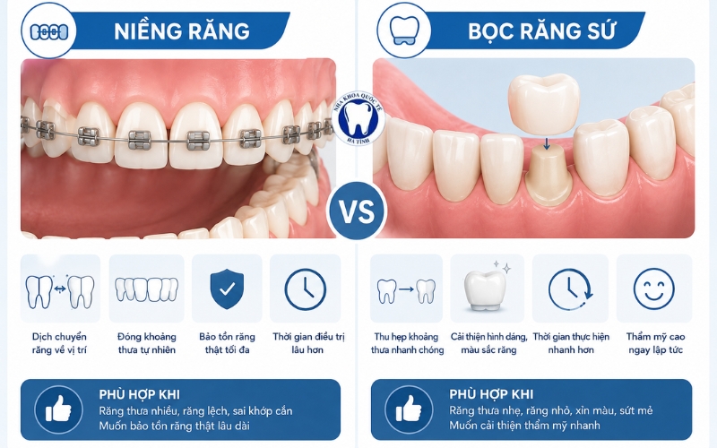 Răng thưa nên niềng hay bọc sứ tùy tình trạng răng, nhu cầu thẩm mỹ và mục tiêu điều trị.