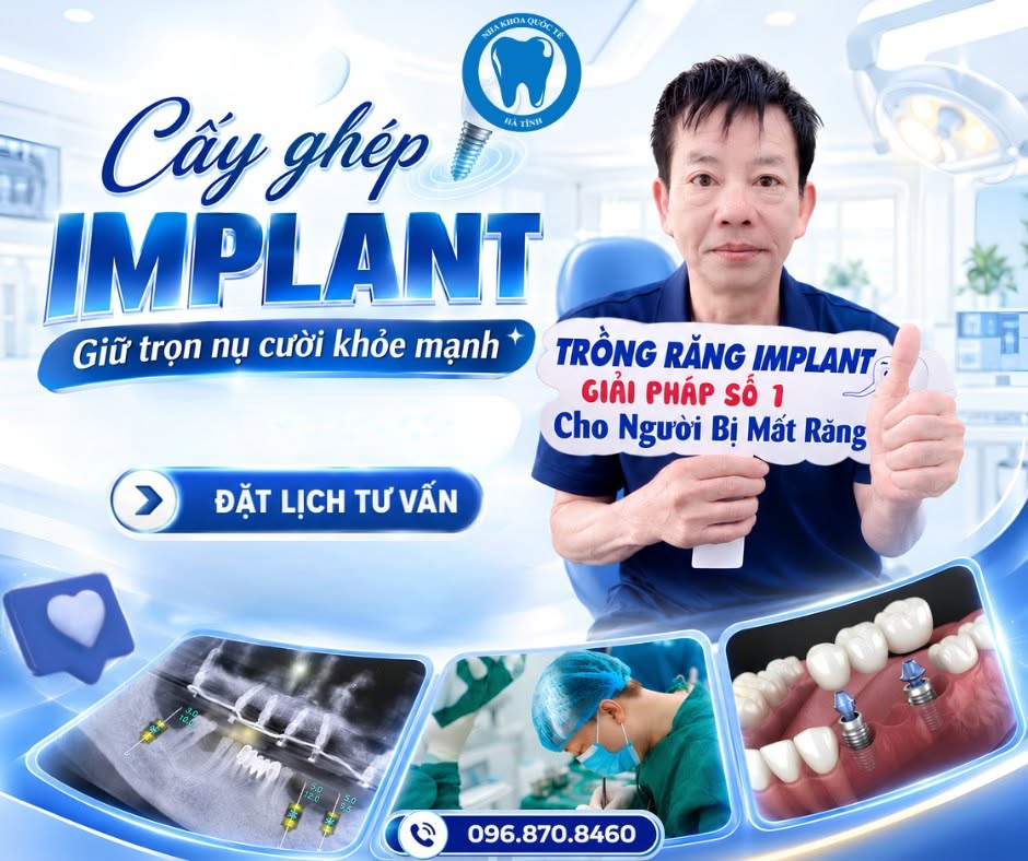 Trồng răng Implant phù hợp nhiều trường hợp mất răng, giúp phục hồi ăn nhai và thẩm mỹ hiệu quả