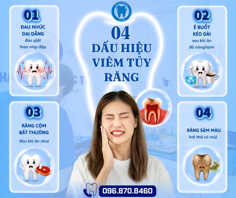 Nhận biết 4 dấu hiệu viêm tủy răng sớm giúp phát hiện tổn thương và điều trị kịp thời, bảo tồn răng